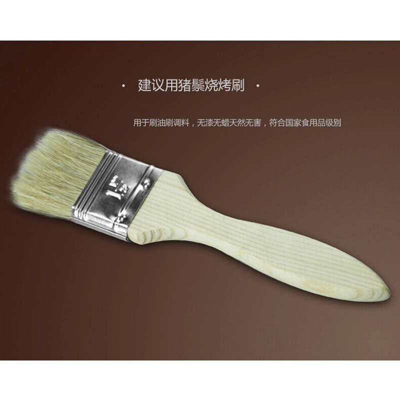 Suministro directo de fábrica cepillo de barbacoa cepillo de aceite cepillo de alimentos 1 grande 1 pequeña herramienta para hornear cepillo de barbacoa sin pelusa mango de madera resistencia a altas temperaturas