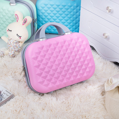 14寸新款迷妳韓版鑽石紋化妝品箱包 出門手提女包 廠家logo定制