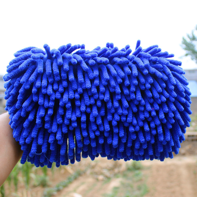 雪尼爾清潔海綿塊洗車擦車方塊洗車海綿套手洗車海綿手套汽車用品