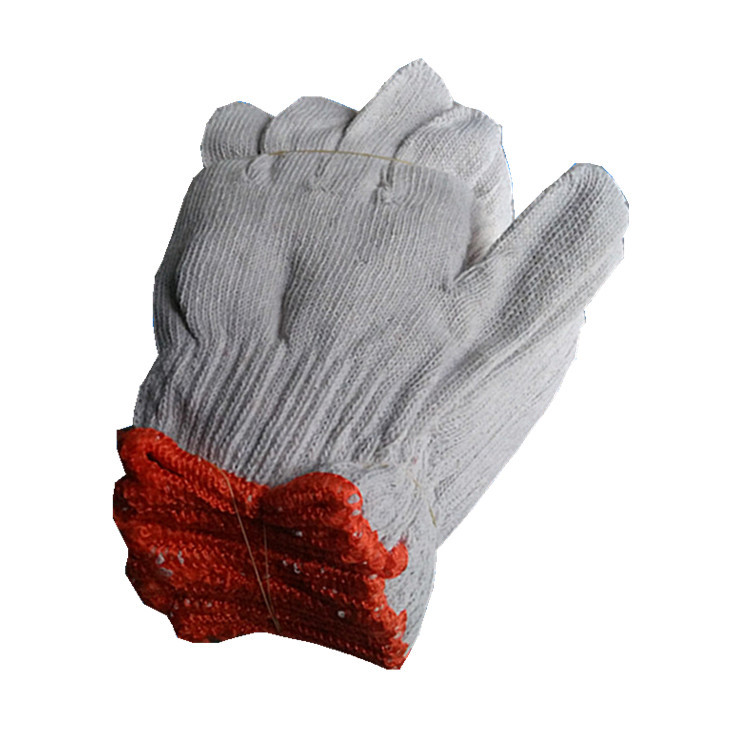 批发10针耐磨白棉线劳保手套工地维修工作防护细纱手套可印字logo