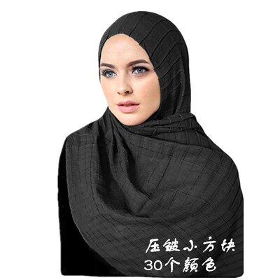 Cross border new pattern Muslim Voile Solid Small box Baotou scarf Silk scarf Shawl wholesale