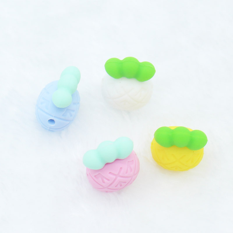 Bebé piña silicona teether nuevo bebé suministros molar juguetes Amazon nuevo seguro y ecológico teether