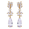 Earrings, fashionable golden zirconium, accessory, pink gold, wholesale