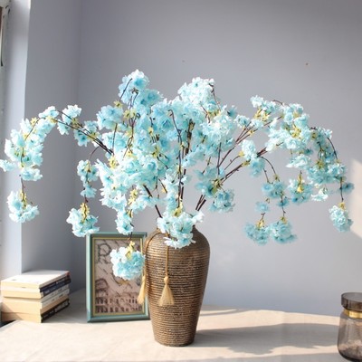 垂吊瀑布樱花壁挂仿真花绢花永生花装饰花背景软装婚庆