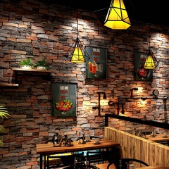 Wholesale retro 3D three-dimensional stone wallpaper simulated brick pattern white brick restaurant clothing store PVC wallpaper