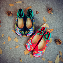 Phoenixtail bướm mùa xuân và mùa hè mới quốc gia giày vải thêu gió Oxford giày đế mềm khiêu vũ Giày nữ