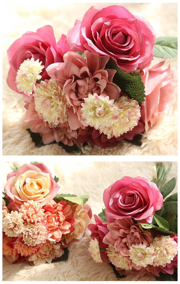 Simulated Dahlia Rose Bouquet 3