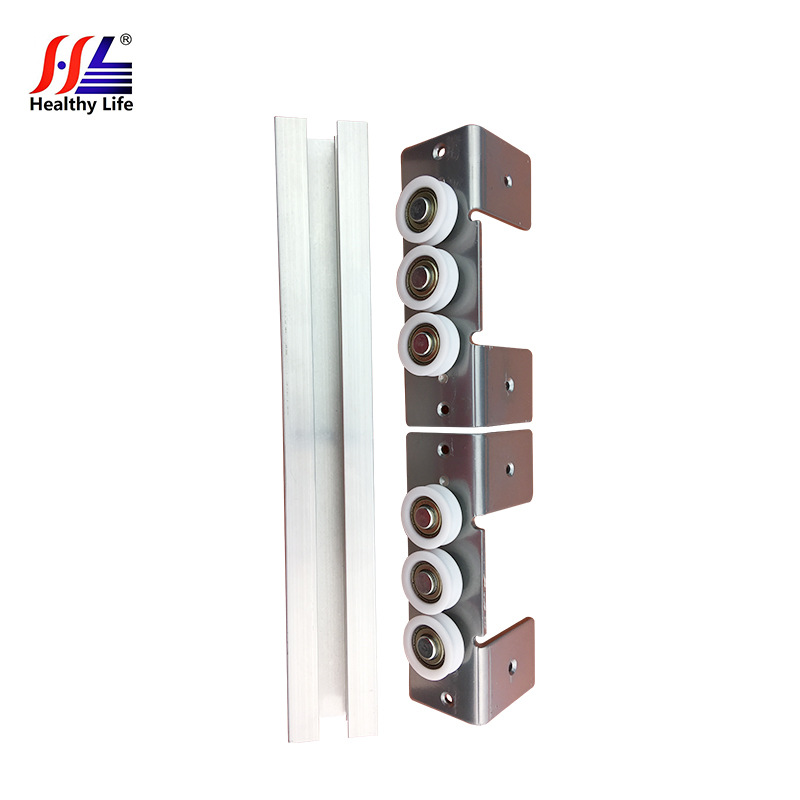 吊轮可配缓冲移动门 环利五金可调外挂衣柜趟门配件 外挂趟门装置