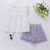 Set, cotton uniform, trousers, top, 1-6 years, children's clothing, 2020, suitable for teen, Korean style, with short sleeve