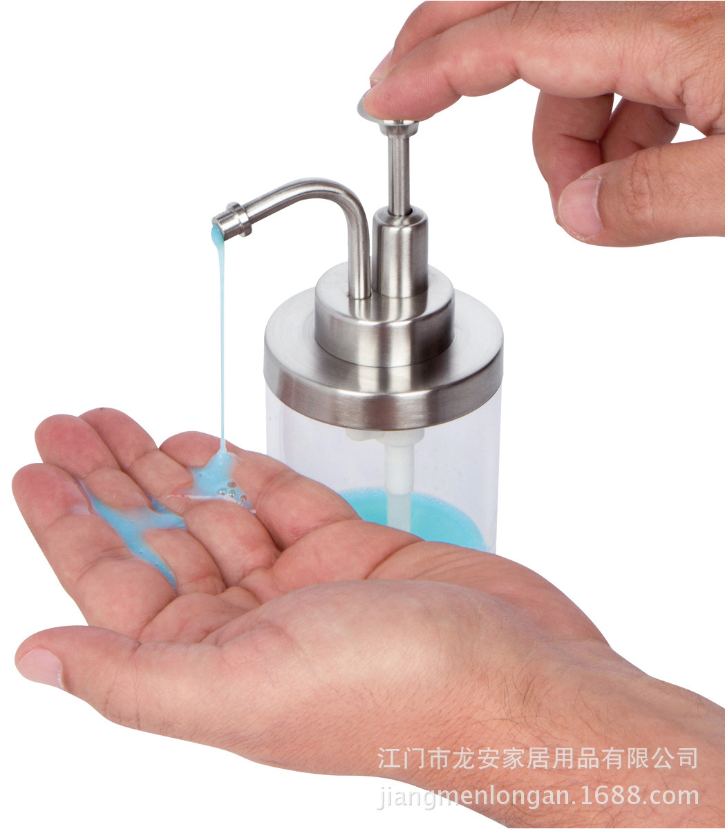 龙安B22-F29厂家不锈钢液瓶 酒店家居卫浴套装 浴室台式皂液器