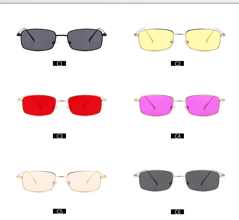 Capsule-shaped Narrow Retro Sunglasses European And American Catwalk Square Sunglasses display picture 14