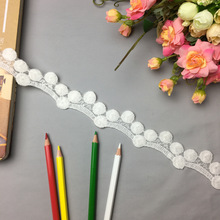 网布刺绣条码花边波浪大圆点网布绣花 时装下摆水溶花边毛衣LACE