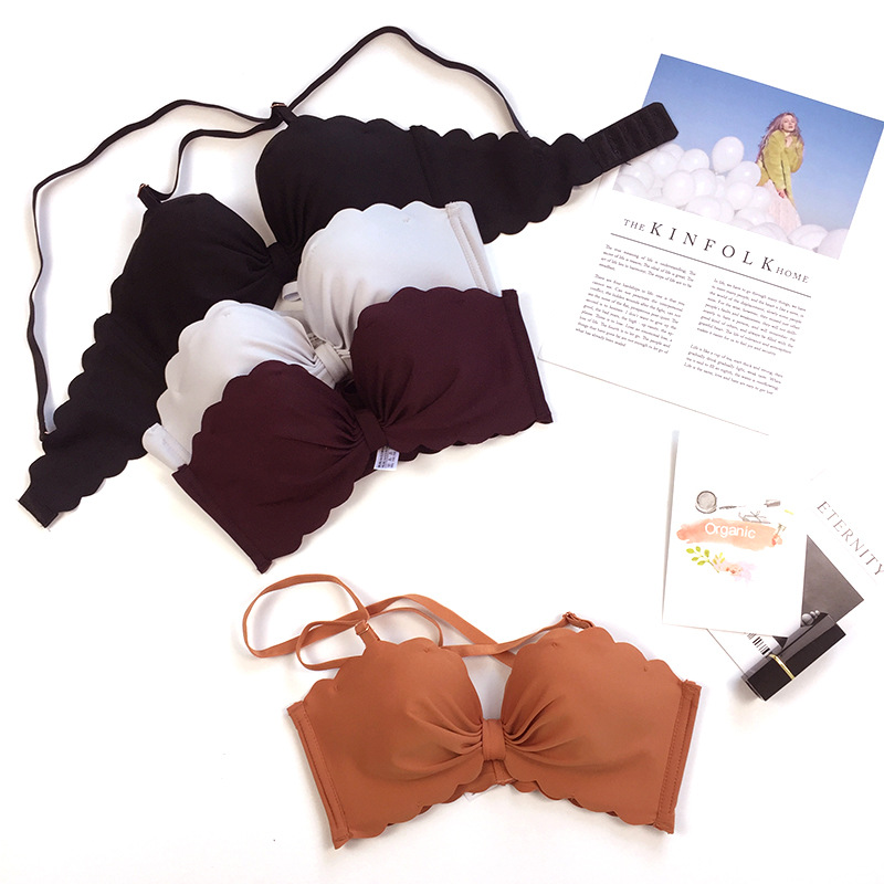 New products Bra Sets Kasha Wireless lady Bra Gather Large Adjustment type Underwear