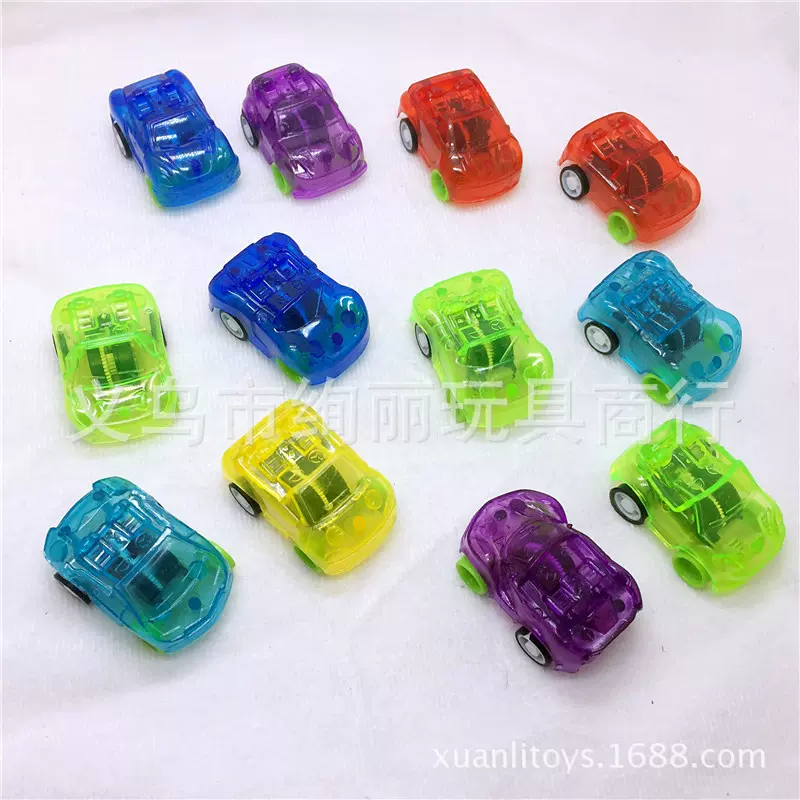 儿童赠品小玩具批发 迷你塑料回力小车 透明回力车 地摊外贸玩具