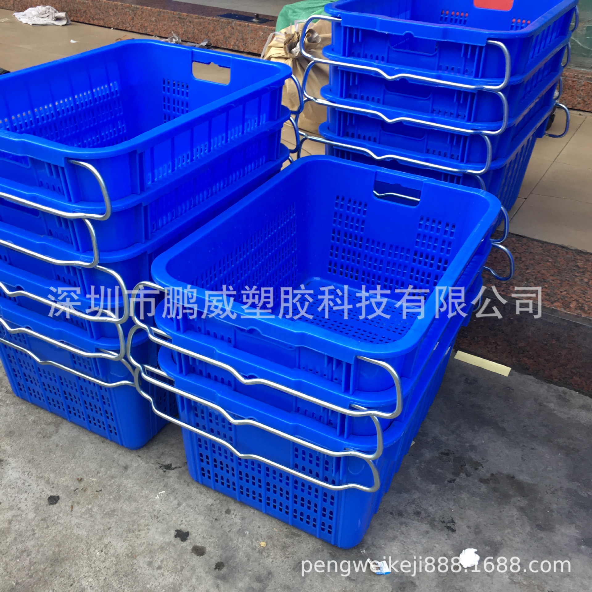 鹏威生产网格铁耳胶筐 高品质不锈钢把手萝 东北玉米收纳铁耳菜萝