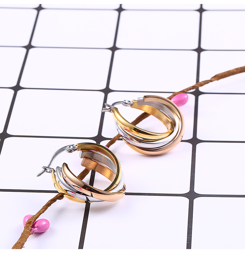 Simple Style Geometric Titanium Steel Drop Earrings Plating Stainless Steel Earrings display picture 1