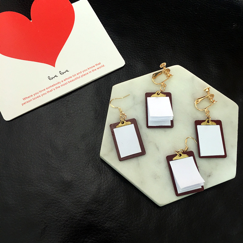 Cute Book Shape Pendant Earrings Ear Clip Single display picture 3