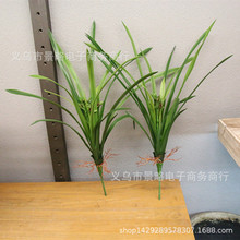 精品剑兰叶仿真兰花草植物墙配材塑料草绿景装饰品吊兰草厂家批发