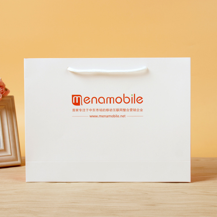 厂家加工白卡纸袋定做彩印logo 创意广告购物手提礼品袋定制