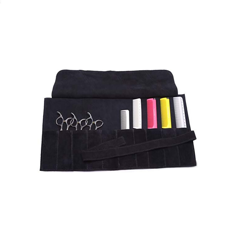 仿皮专业理发剪发剪刀工具包 梳子收纳包 防尘折叠收纳卷 定制