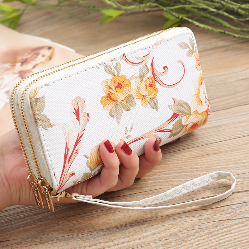 99g Weight Polyester Lining Material Zipper Closure Type Business Occasion Unisex Gender Square Shape Purple, Red, Blue, Yellow, Black Color Wholesale Printed Double Pull Wallet 2