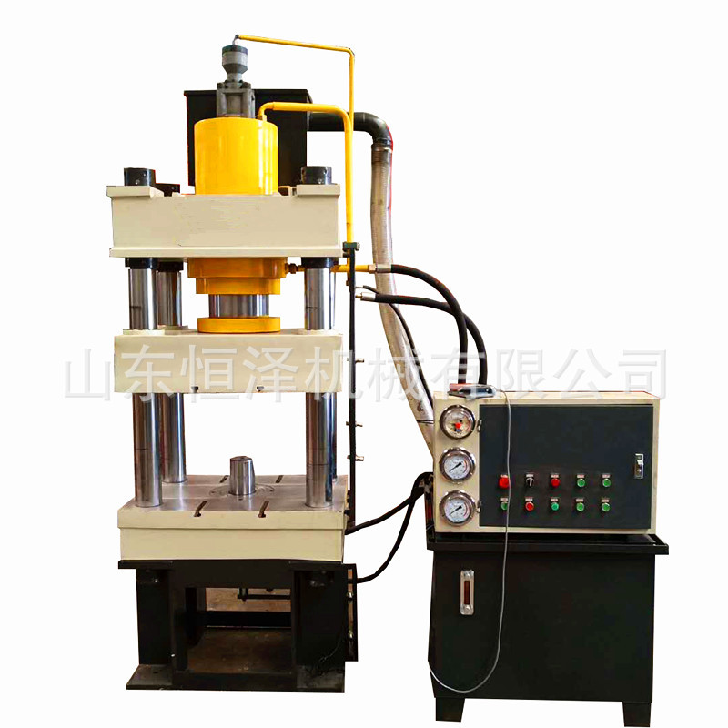 供应150吨米糠麦糠块成型四柱油压机 宠物粮食成型液压机