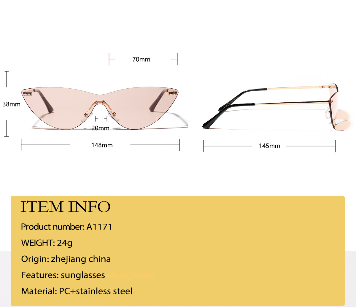 Sunglasses Cat Eye Retro Glasses Anti-uv Transparent Pink Mirror Wholesale Nihaojewelry display picture 2