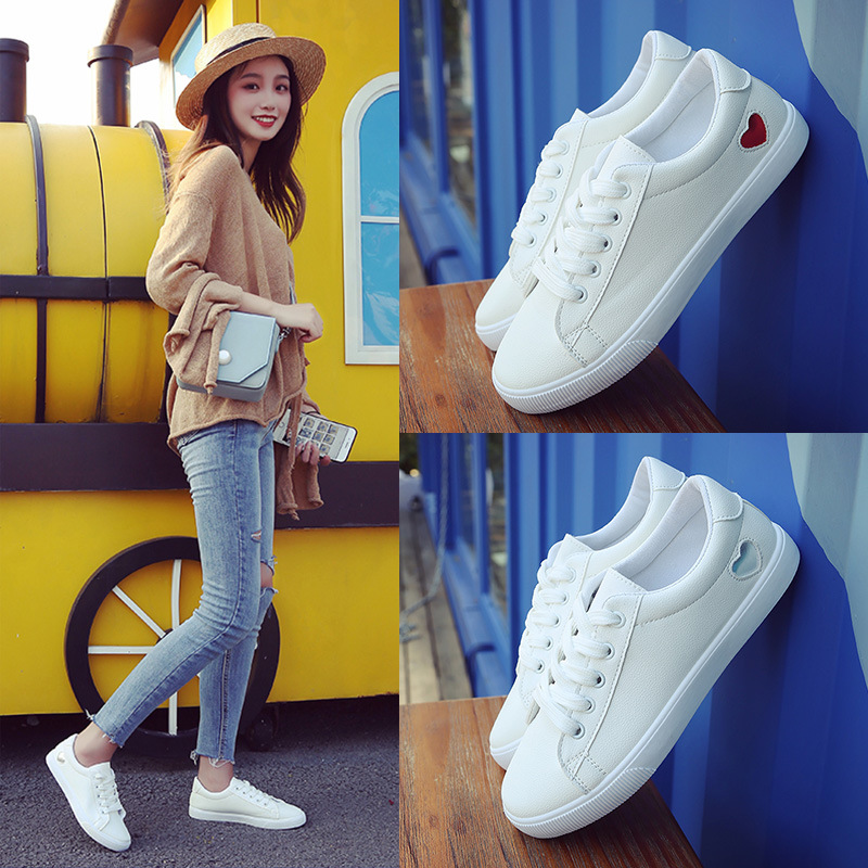 2018秋季新款基礎小白鞋女韓版百搭平底板鞋休閑透氣白鞋防水單鞋