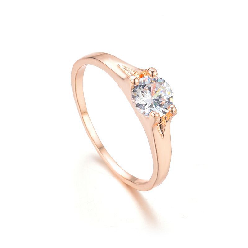 Nuevo Anillo Europeo Y Americano Con Micro Incrustaciones De Circonita, Anillo Simple De Oro Rosa De Diamante Que Combina Con Todo display picture 8