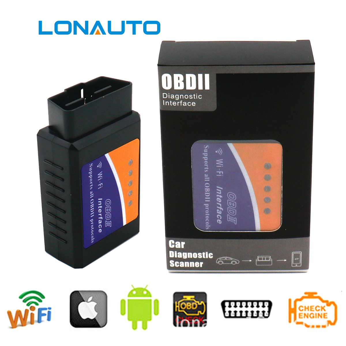 ELM327 WIFI OBD2 汽车检测 支持安卓苹果Window系统 v1.5版