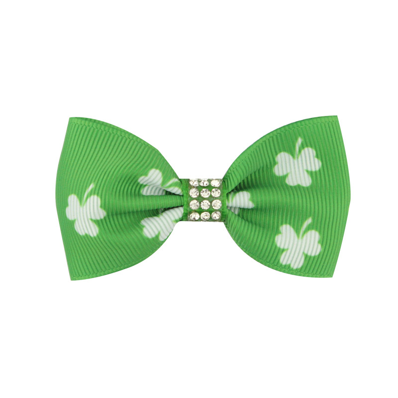 Kid's Simple Style Shamrock Bow Knot Cloth Handmade Hair Clip display picture 7