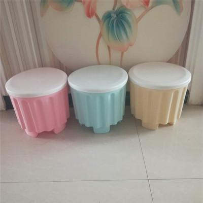 厂家直销儿童多功能收纳凳储物凳小板凳定制LOGO赠品加厚圆塑料凳|ru