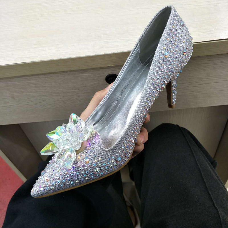 Cinderella crystal shoes same paragraph...