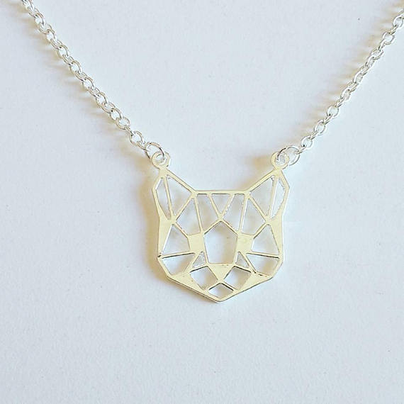 Hollow cat pendant necklace plating gold silver animal kitten necklace clavicle chain wholesale