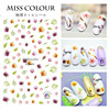 Summer ultra thin adhesive Japanese lavender nail stickers contains rose, fake nails for nails, sticker, flowered