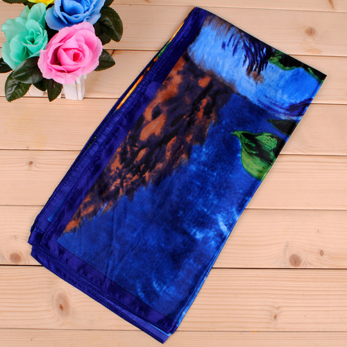 New spring and summer printed sunflower 90 satin large square scarf for women, silk scarf wholesale, fashionable and versatile triangle scarf