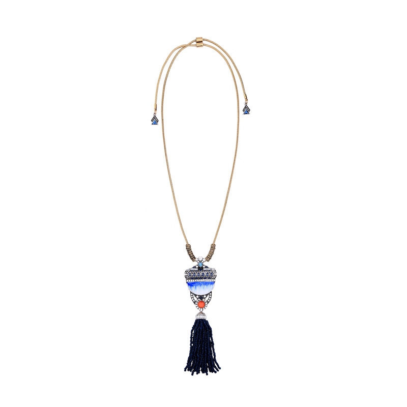 National Fashion Ethnic Style Long Necklace Fashion Bohemian Hipster Matching Sweater Chain Elegant Graceful Necklace Wholesale display picture 2