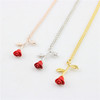 Fashionable three dimensional red necklace, pendant, chain for St. Valentine's Day, European style, three colors