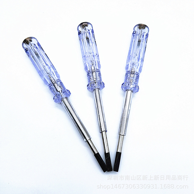 银冠6138测电笔 水晶柄电笔一字单用试带磁钢批测电笔 厂价直供