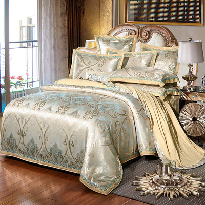 AB版棉贡缎提花四件套婚庆礼品套件133*72面料源头厂家|ms