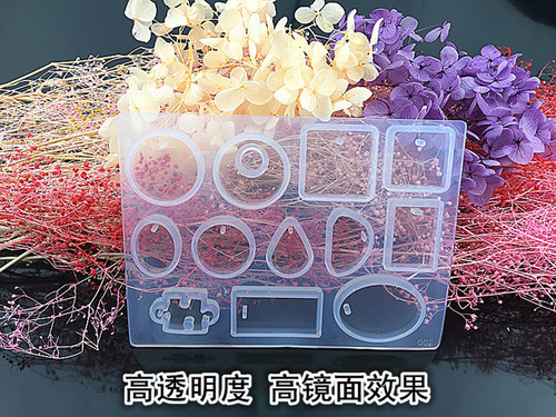 Crystal Epoxy Necklace Pendant Silicone Mold DIY Handmade Jewelry Water Drop Square Oval Puzzle with Hole Mold