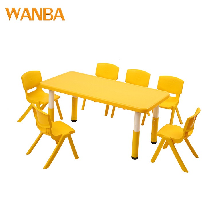 kindergarten Tables and chairs Dedicated Table for Six children Plastic rectangle Desks and chairs Eat Long table chair Direct selling