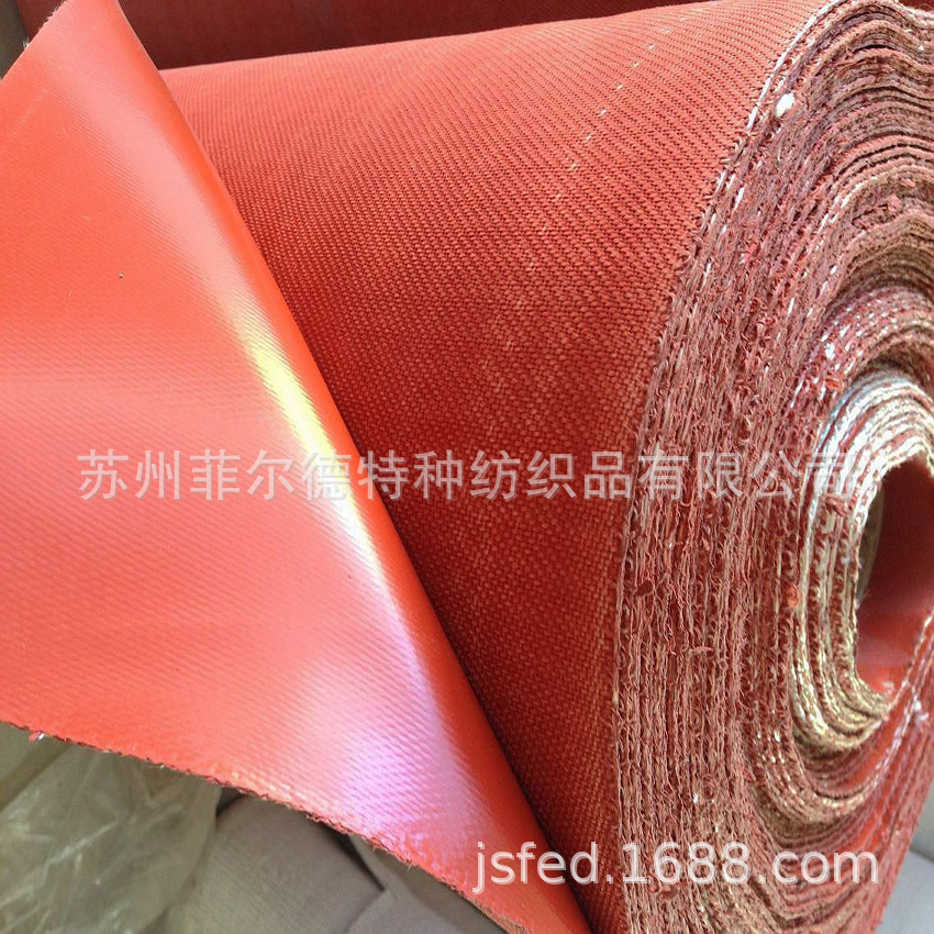 供应硅胶布单面硅胶玻璃纤维布防火硅胶布耐高温玻纤布