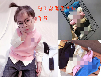 2018新款童装男女童马甲毛线背心兔绒苞芯纱加厚款毛衣针织