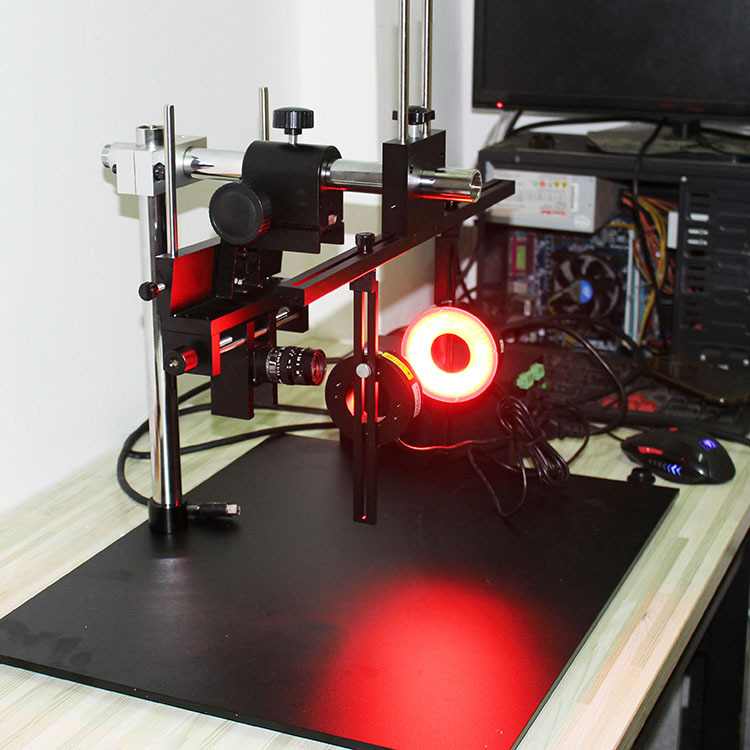 卧式机器视觉实验支架工业相机支架CCD测试支架+光源架大底座