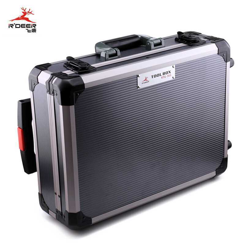批发飞鹿铝合金工具箱拉杆 多用手提工具箱文件箱电工套装RTG-303