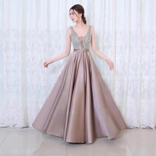 2018 AliExpress eBay New Sexy Off-the-Shoulder V-Neck Evening Dress Wish Amazon