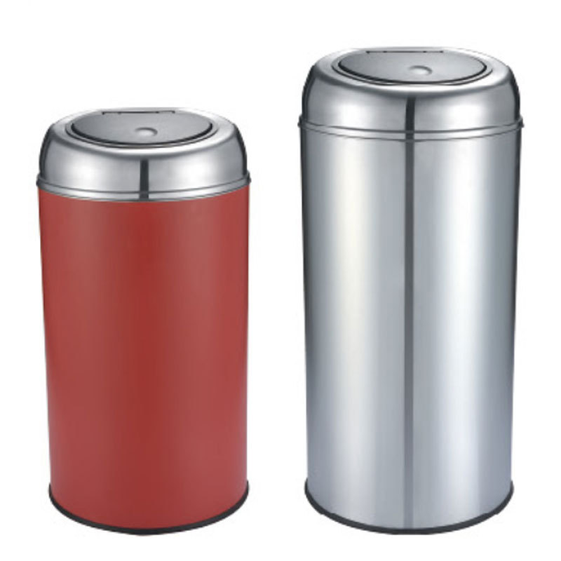Stainless steel trash can touch trash can button home office kitchen storage bucket