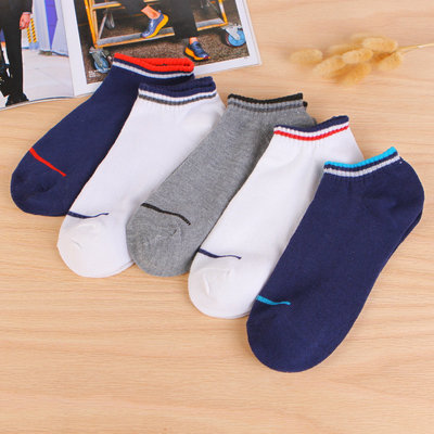 男士拼色袜子薄款防臭棉质男士船袜 浅口隐形休闲船袜厂家直销