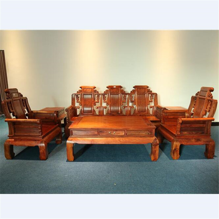 红木家具缅甸花梨八宝沙发大果紫檀中式实木仿古客厅沙发明清古典|ms